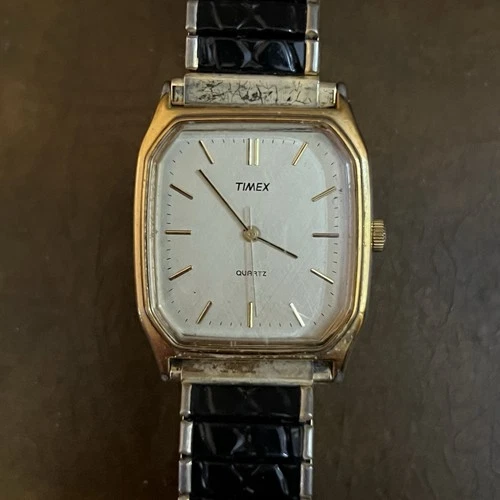Vintage Timex Quartz Gold Tone Tank Watch – For Parts/Repair