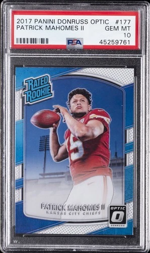2017 PANINI DONRUSS OPTIC #177 PATRICK MAHOMES II ROOKIE RC PSA 10