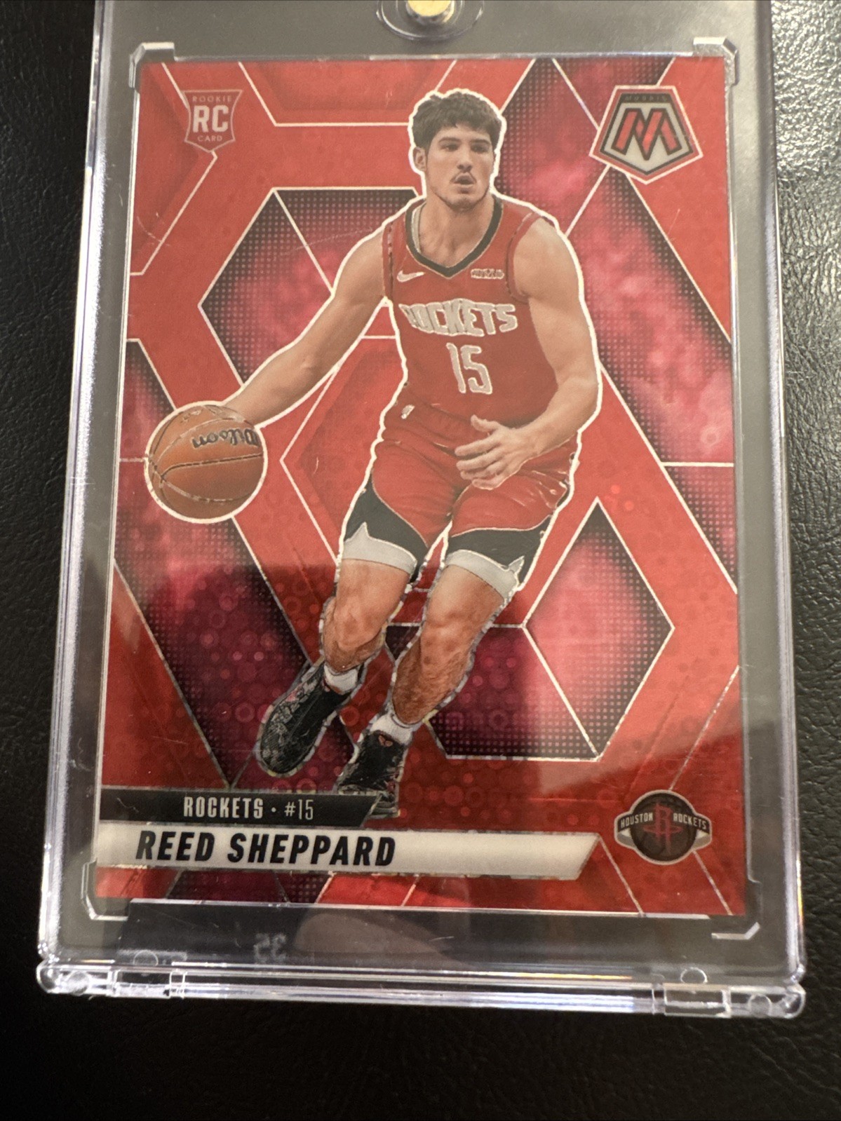 2024-25 Panini Mosaic - Rookies Reed Sheppard #249 Fast Break Red Mosaic 24/99