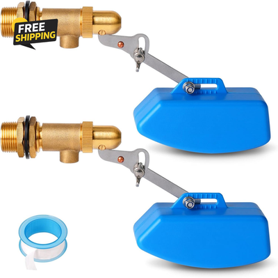#ad 2 Pack Brass Float Valve 3 4 Inch Livestock Water Tank Float Valve Switch $27.10