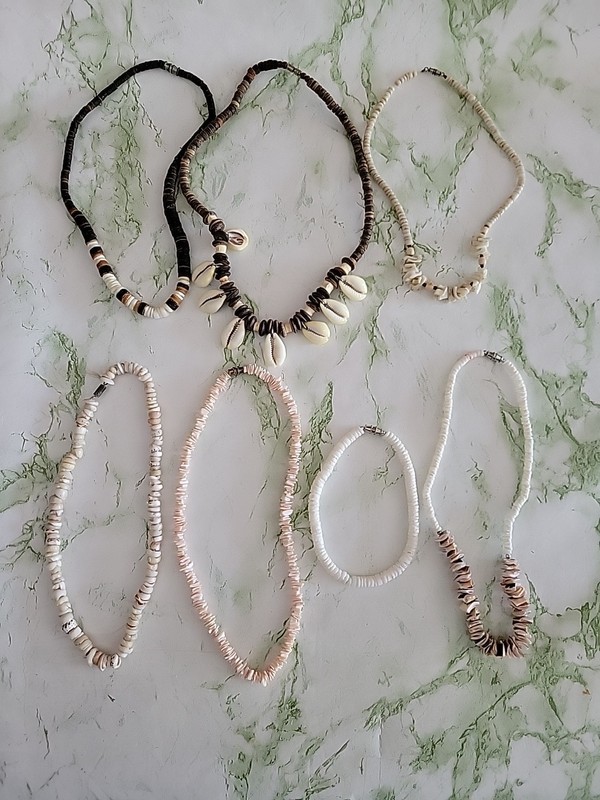 Vintage Puka shell necklaces and bracelet 