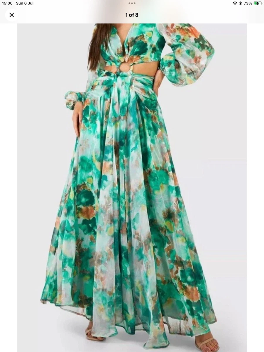 sachin and babi light blue dress Staud Delphine Dress in Dark Chocolate