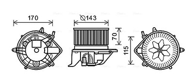 AVA QUALITY COOLING BW8458 Elektromotor, Innenraumgebläse für MINI