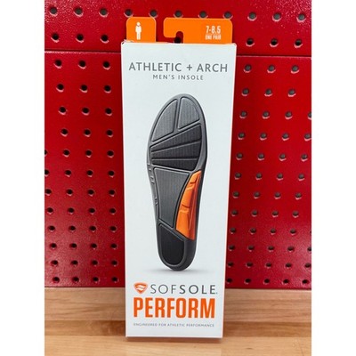 Sof Sole Perform Athletic + Arch Mens Shoe Insoles High Arch Support Size 7-8.5