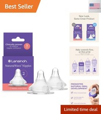 NaturalWave Baby Bottle Nipples, Slow Flow S, 2 Count
