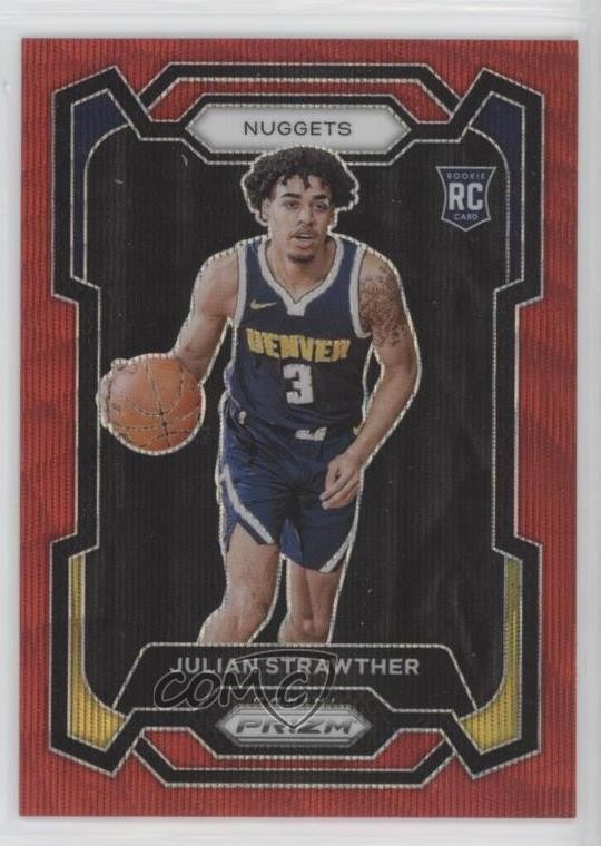 2023-24 Panini Prizm Ruby Wave Prizm Julian Strawther #133 Rookie RC 5ub
