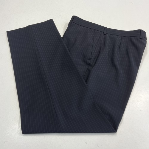 M&S Tailoring Navy Suit 2 Piece Wool Blend C40S W34 L31 Machine Washable Formal - Picture 16 of 19