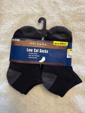 Boys 6-Pack Black/Grey Arizona Low Cut cushioned Socks Size Medium 9-2   New