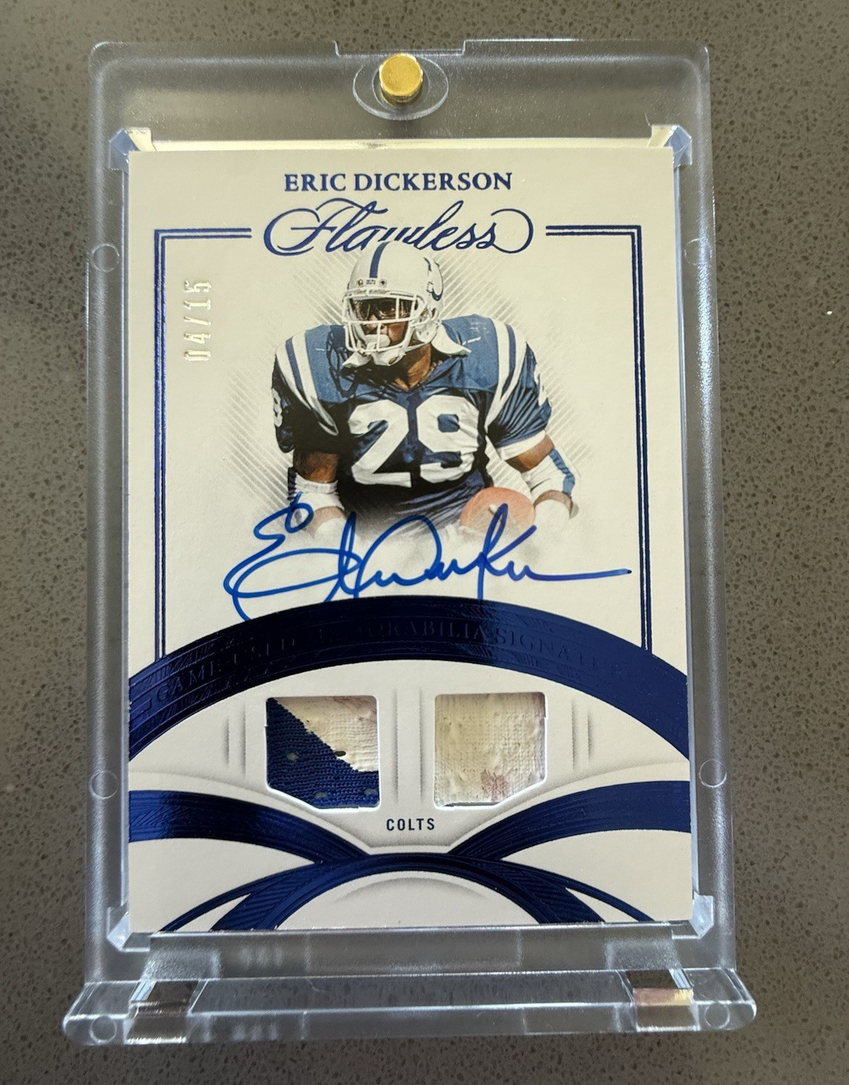 Flawless /15 Eric Dickerson GAME USED Patch Auto Colts 2025 #GUMS-EDN