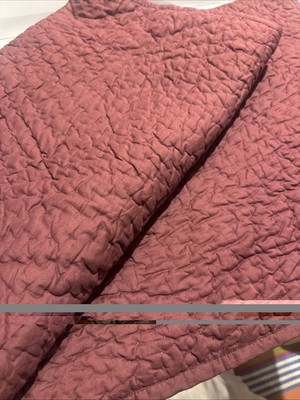The Company Store King Quilt Set. 3 PCs. Maroon Cotton. New! 