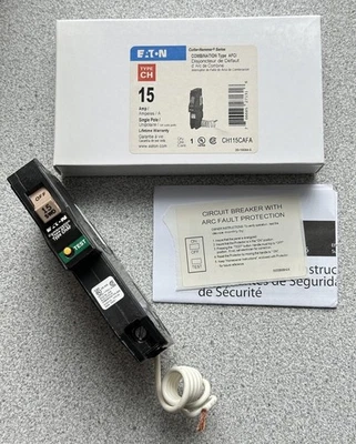 EATON / CUTLER HAMMER NEW in Box EATON CH115CAFA 15 AMP Combination Type AFCI Circuit Breaker 120V