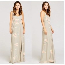SHOW ME YOUR MUMU NWT Jenn V-Neck Maxi Dress in Gray Floral // XS