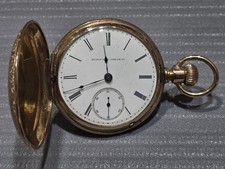 ELGIN pocket watch 1887 Model 3 Grade 102 Hunter Case with dog CJL060788