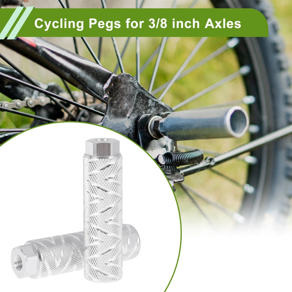 4Pcs Estribos Alum 100mm Onda Trasero para Bicicleta 3/8" Plata - Imagen 2 de 4