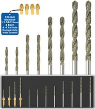 Diamond Drill Bits Set 8Pc 1mm 1.5mm 2mm 2.5mm 120 Grit For Rotary Tool