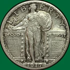 1917-S Type 2 Standing Liberty Quarter Almost Uncirculated AU Coin #43657