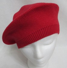Old Navy Girls Knitted Beret Hat L/XL Red Soft Knit Cap New
