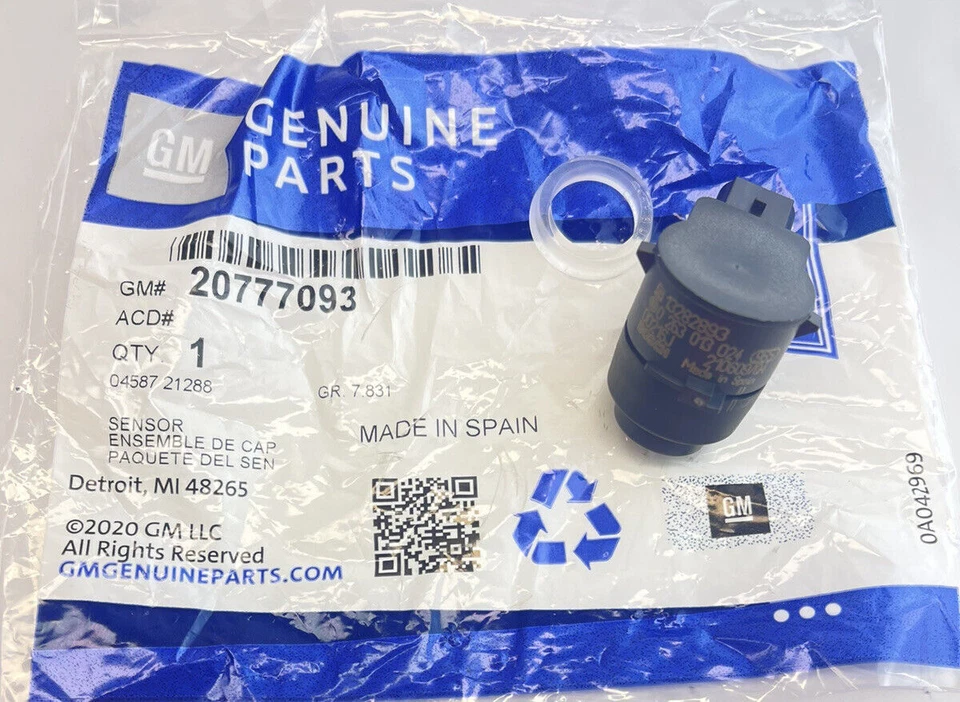 Sensor de distancia inversa de respaldo de estacionamiento GM (OEM) # 20777093 Foto 3 de 3