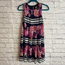 Vince Camuto Women’s Floral Striped Spring Sheath Dress Size XS
