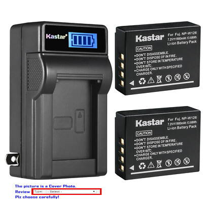 Kastar Battery LCD Wall Charger for Fuji NP-W126 NP-W126S & Fujifilm X-M1 Camera