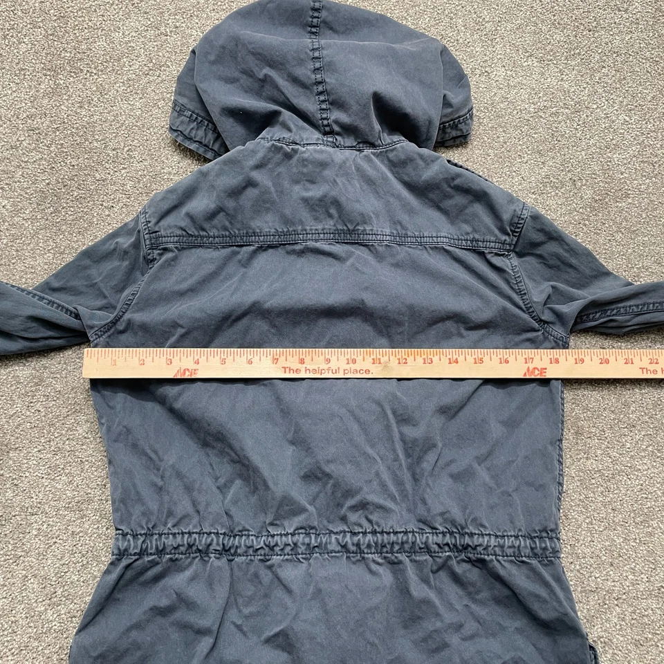 Talula Jacket Adult XS Extra Small Blue Cargo Army Military Denim Coat Zip Snap - Image 4 of 4