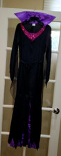 Vampiress Vampire Witch costume Gothic Halloween Black Purple w/ red Youth Child