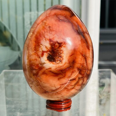 1.91LB Natural Carnelian Crystal Egg White & Orange AAA+ Vitality Creativity