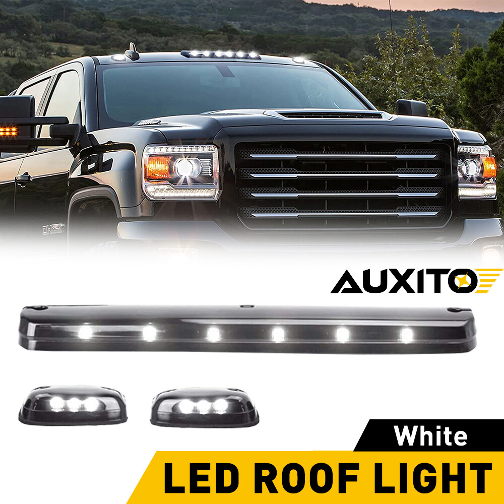 AUXITO For GMC sierra 1500 2500 White 3500 LED Cab Marker Rooftop Light Smoke US