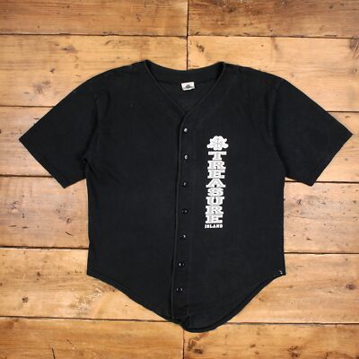 Vintage Trikot T-Shirt XL 90s USA Made Treasure Island Baseball Schwarz Tee