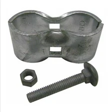 2 sets galvanized metal fence clamp 4Lvh5,Steel,1-3/8 In Dia. chain link fitting