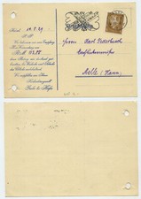 98485 - Perfins GH = Grebe & Hafer - Postcard - Kassel 14.8.1929 - Mi.No. 410