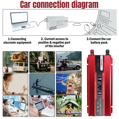 Inversor de energía para automóvil de 7000 W CC 12 V a CA 110 V 220 V onda sinusoidal convertidor solar LCD - Imagen 176 de 191