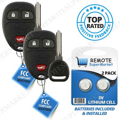 2 Replacement for Pontiac Torrent Saturn Outlook Vue XL-7 Remote Key Fob 3b Set