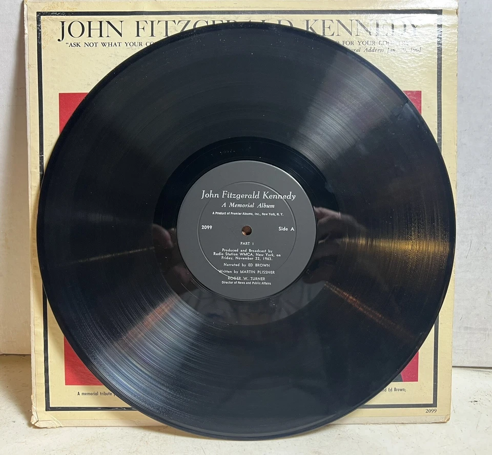 JFK John FITZGERALD KENNEDY A MEMORIAL ALBUM 1963 12" LP 2099 Vinyl Foto 2 de 4