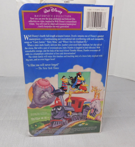 Dumbo (VHS Tape, 1999, Walt Disney Home Entertainment) Used Tested - Picture 3 of 3