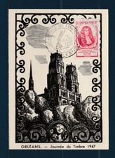 carte  1er jour  journée du timbre   45  Orléans     1947