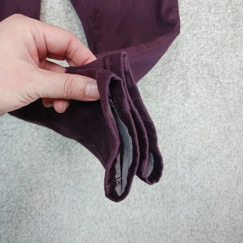 Maurices Pants Womens M - S Burgundy Purple Skinny Stretch Faux Pocket - Image 4 of 4