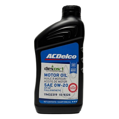 Docoo2 ACDelco 10-9326 (19432319) dexos™1 GEN 3 Full Synthetic 0W-20, 1