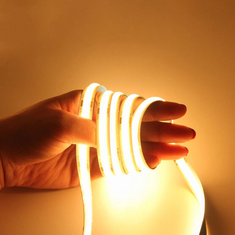 Tira de luces LED COB 16,4 pies 5 m 12 V 24 V 320/480 LED/M cinta led luces gabinete luz Foto 3 de 4