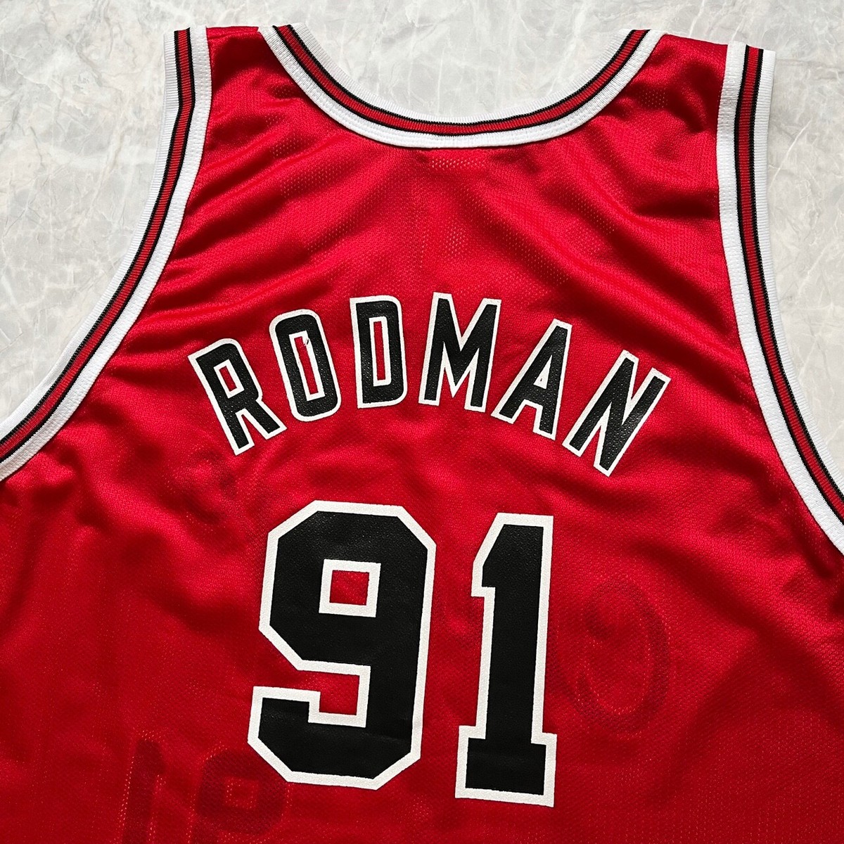 DS VTG 90s NBA CHICAGO BULLS DENNIS RODMAN GOLD 50th CHAMPION