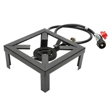 Propane Cooker Burner Stove Gas Outdoor Cooking Camping Stand BBQ Grill w/ Hose