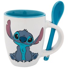 Lilo Stitch Character Name Ceramic Espresso Mug with Spoon Beige