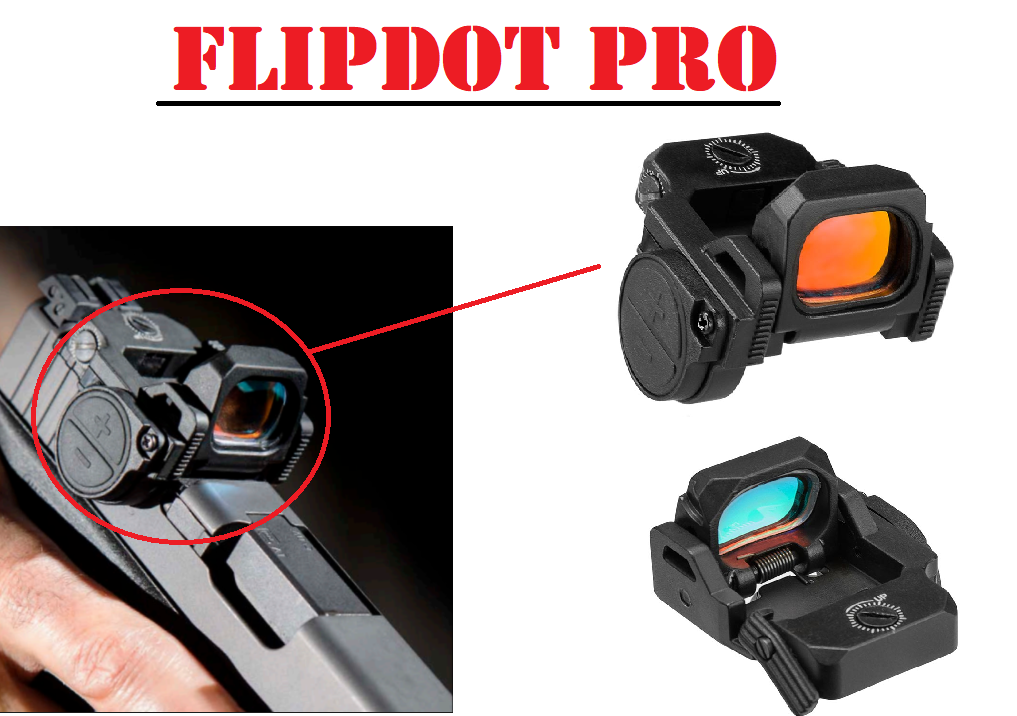 Folding Flip Up Red Dot Sight FlipDot Pro Reflex Optic Sight RMR