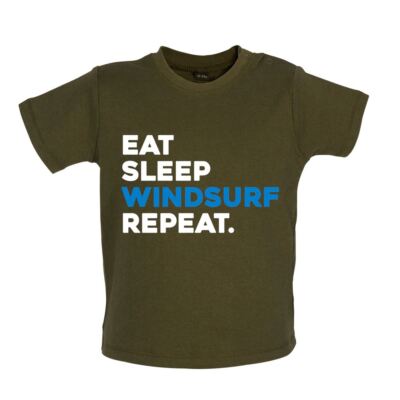 Eat Sleep Windsurf Repeat - Baby T-Shirt / Babygrow - Wind Surf Surfer Water