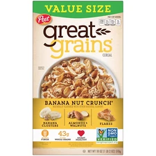 Post  Banana Nut Crunch Breakfast Cereal, Non GMO Project Verified, Heart Health
