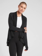 ATHLETA Nirvana Wear Two Ways Wrap, EUC, Size Small Tall, Black