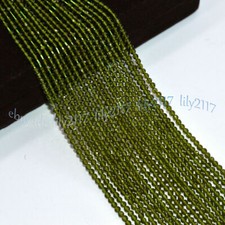Wholesale 10 Strands Faceted 3mm Bright Olive Spinel Round Gems Loose Beads 15''