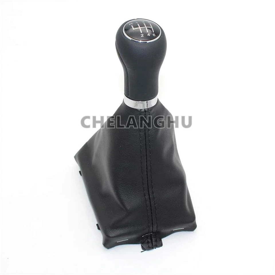 6 Speed Gear Shift Knob With Boot For Audi A6 C6 2005 2006 2007 2008 2009 2010 Foto 4 de 4