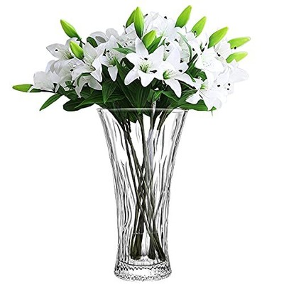 Glasvase, klare Blumenvase 30 cm hoch Kristallvase große große Vasen für Blumen