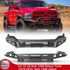 Offroad Front Bumper Rear Bumper For 2013-2018 Dodge Ram 1500 W24 Led Lights